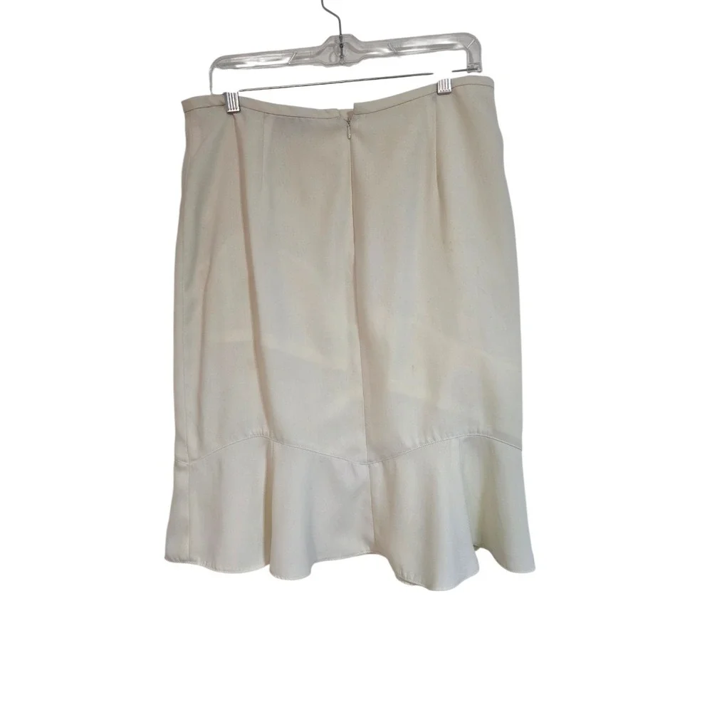 Classic Cream Mermaid Midi Skirt - Size 12‎ - Ruffle Flounce Hem - Professional